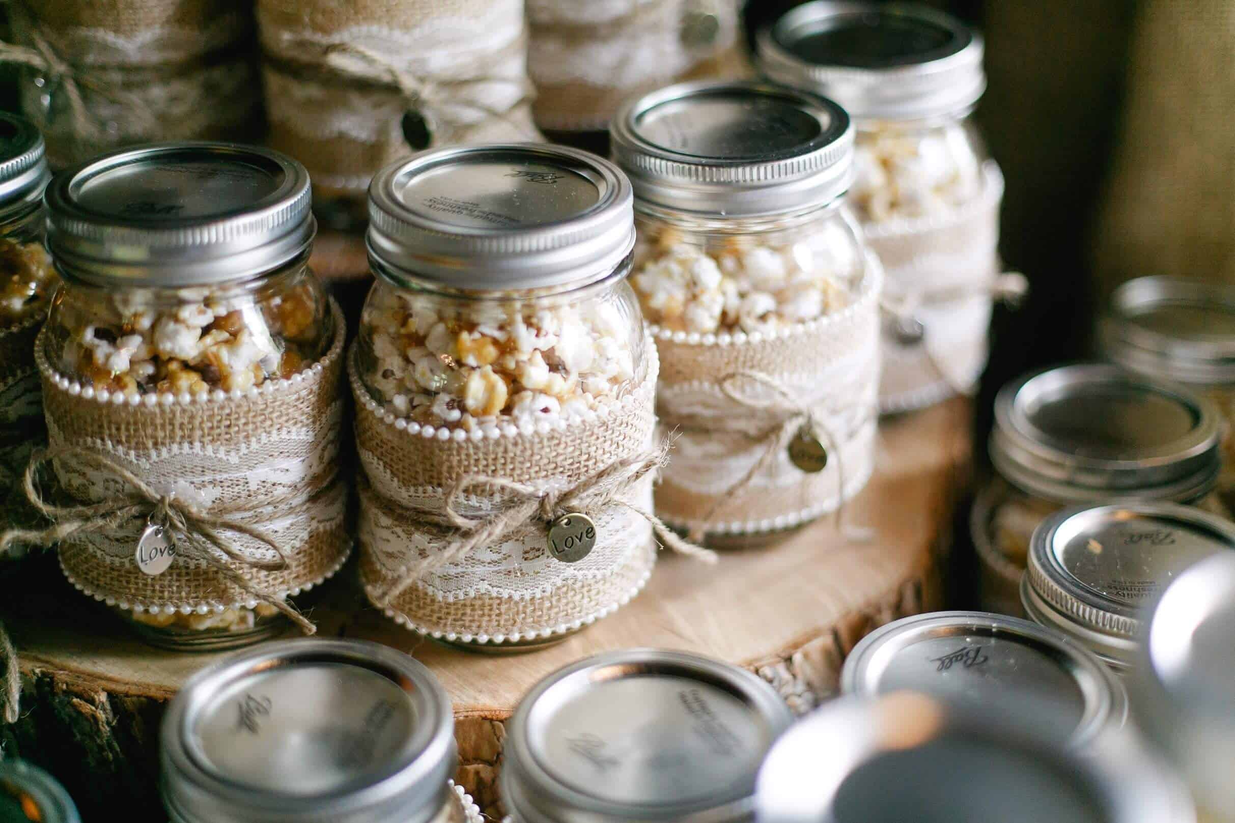 Rustic Wedding Favor Mason Jar