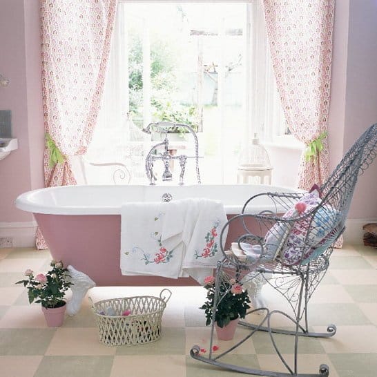 Shabby Chic Bathroom Pictures Ideas, Country Chic Shower Curtains
