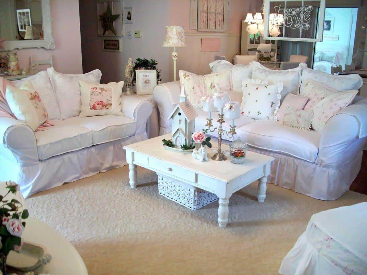 Shabby Chic Style Living Room Vintage Ideas 16