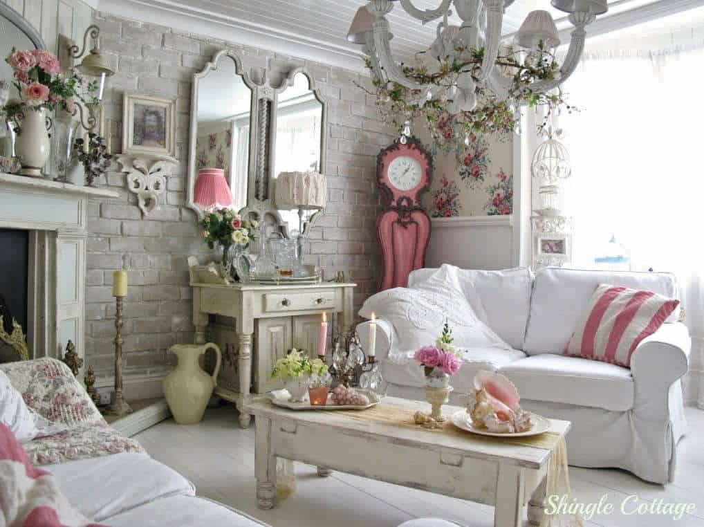 Shabby Chic Style Living Room Vintage Ideas 22