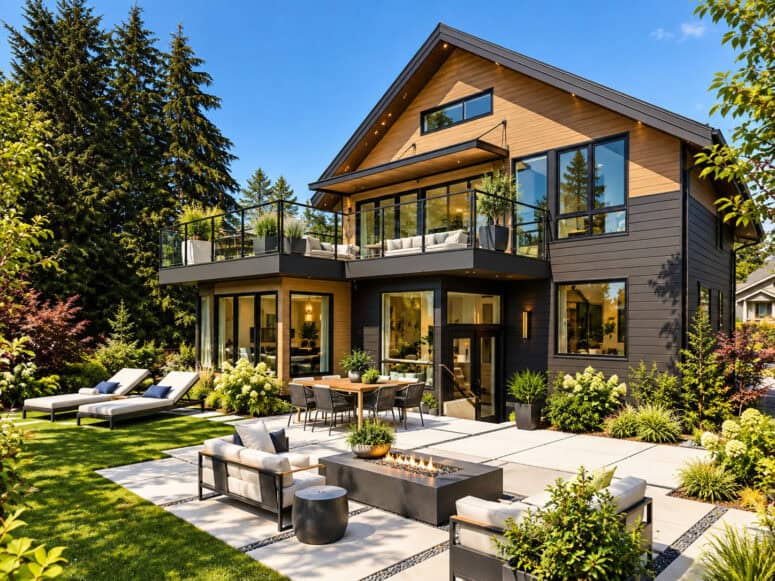 metal building homes Modern Woodland Home And Patio Retreat