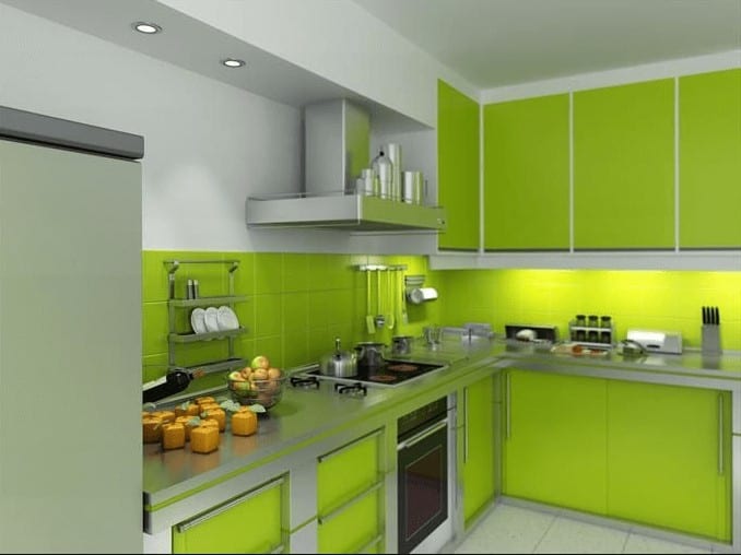 Kitchen Design And Layout Ideas With Green Kitchen Cabinet 5 1