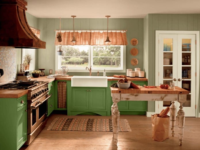 Kitchen Design And Layout Ideas With Green Kitchen Cabinet 8 1