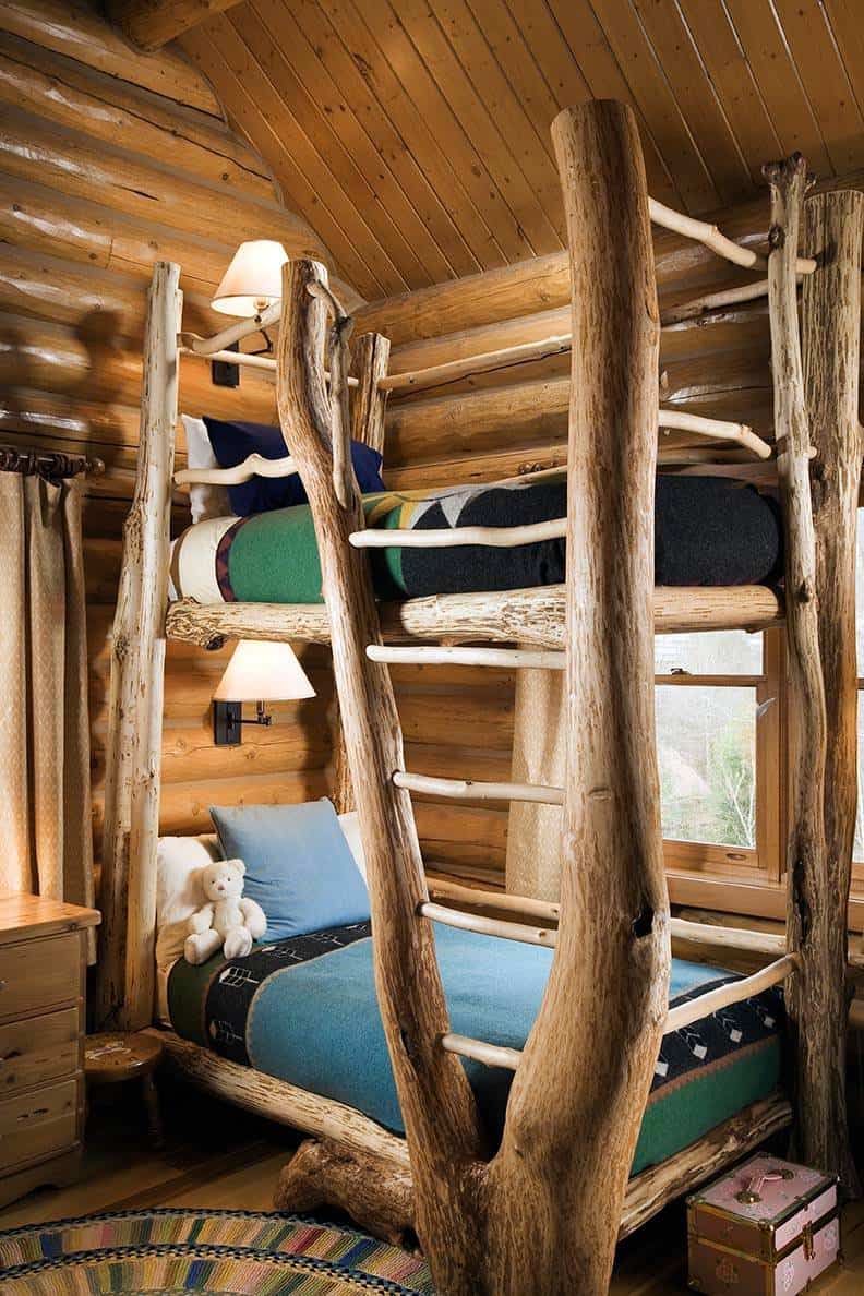 Rustic Log Bunk Beds By Pioneer Log Homes