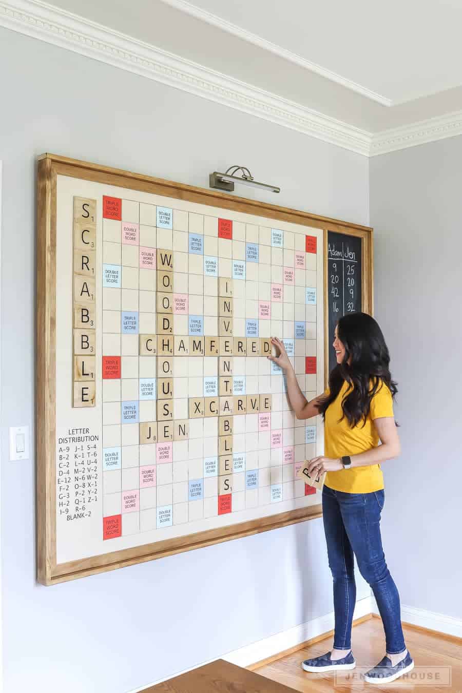 Diy Giant Wall Scrabble For Game Room From Jenwood House