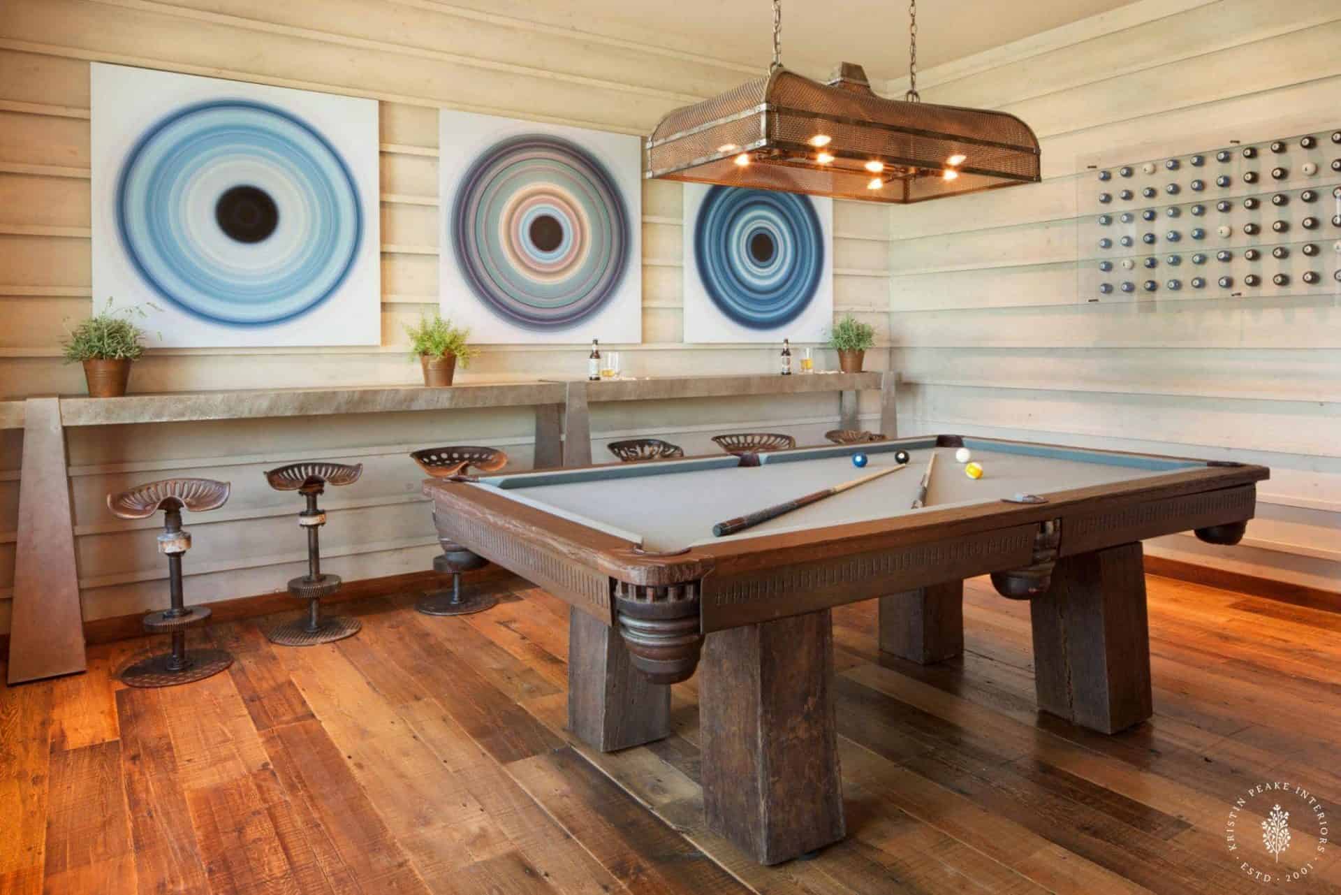 Game Room With Billiards From Kristin Peake Interiors