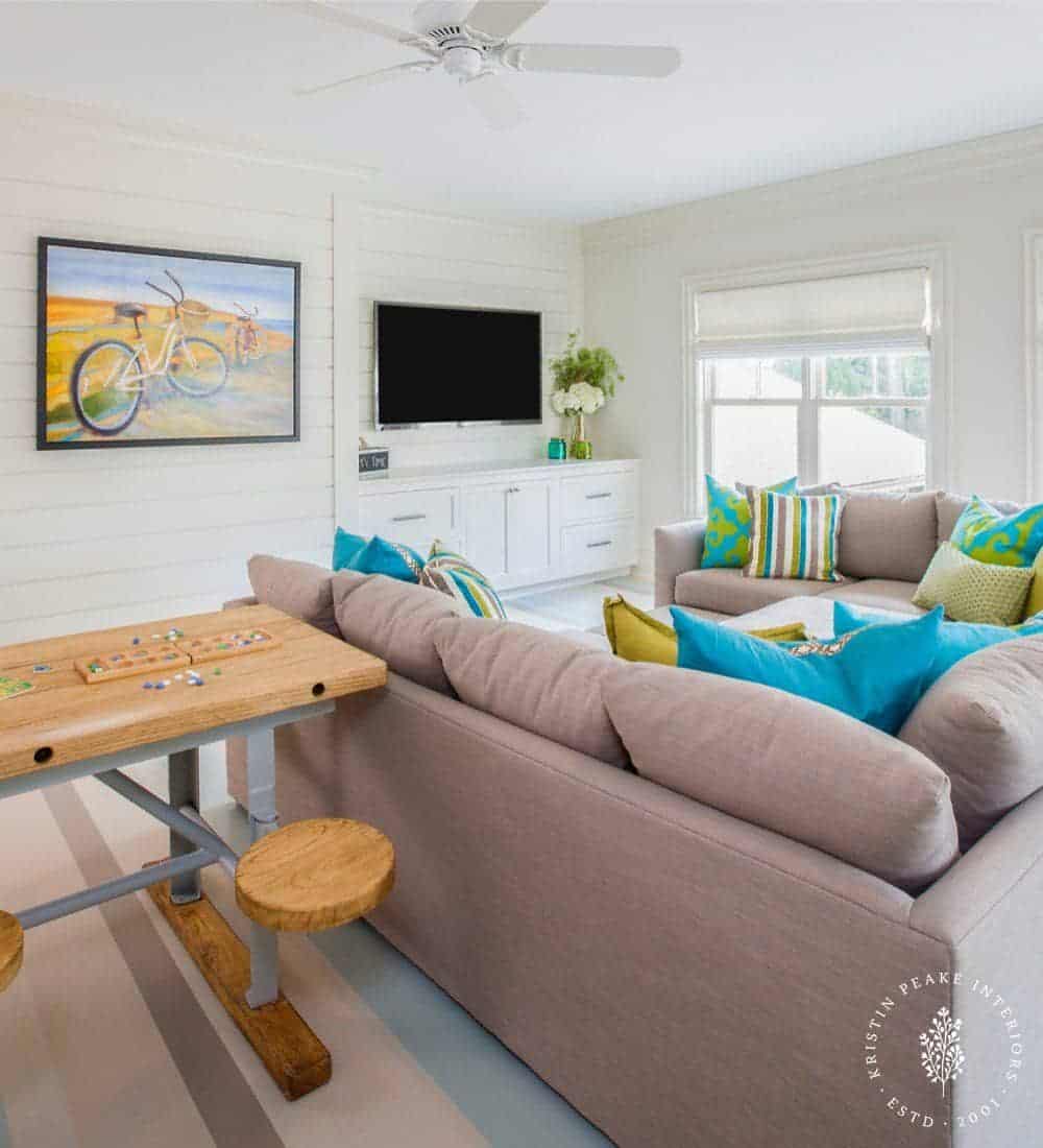 Living Room And Game Room Merge From Kristin Peake Interiors