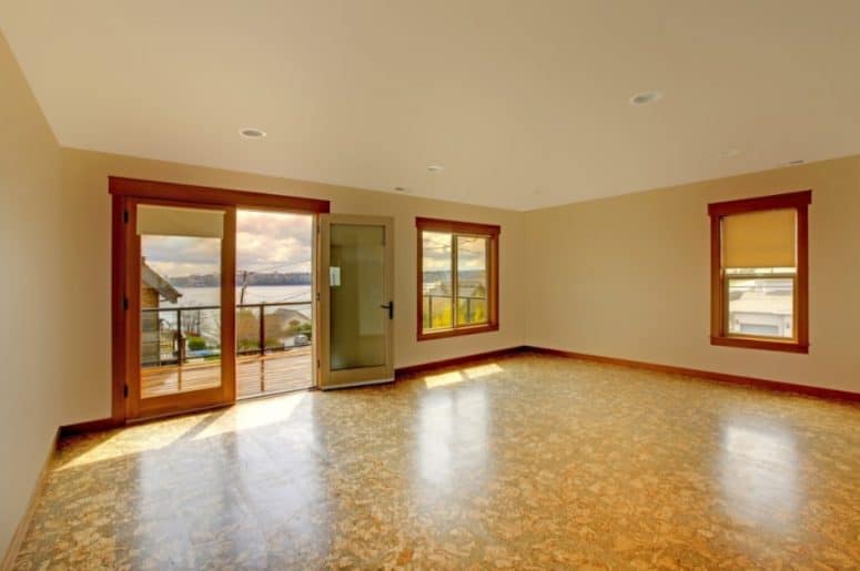 Cork Flooring Installed On An Empty Room