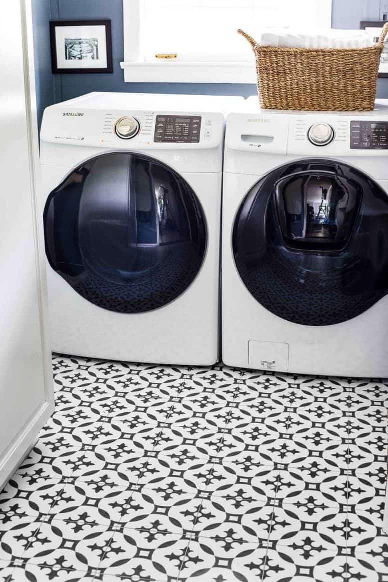 Patterned Vinyl Flooring For Laundry Room