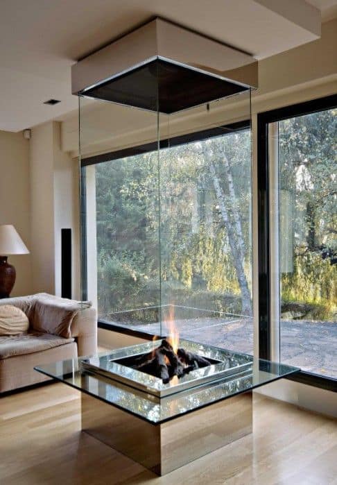 All Glass Fireplace