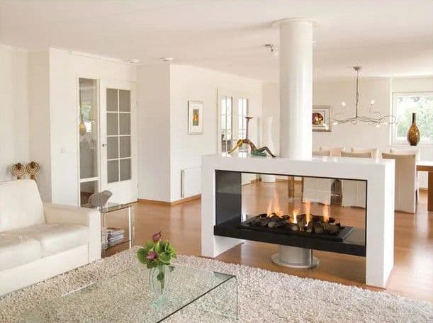 Contemporary Double Sided Fireplace