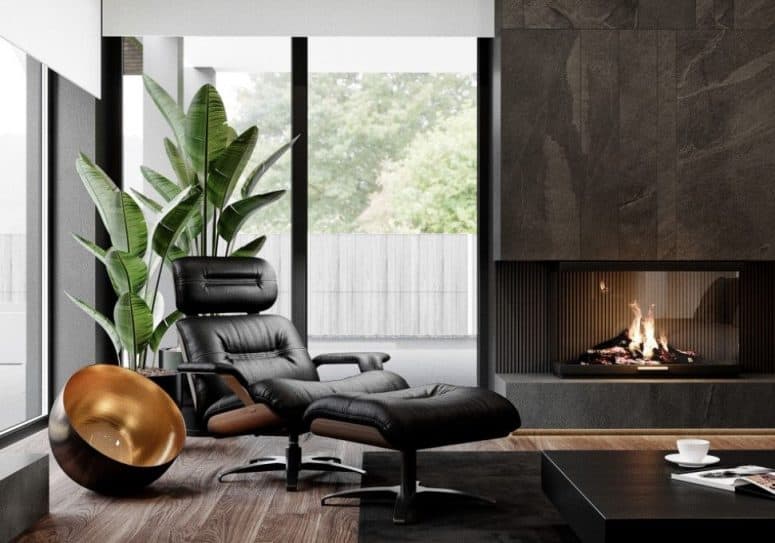 Mid Century Modern Style Fireplace
