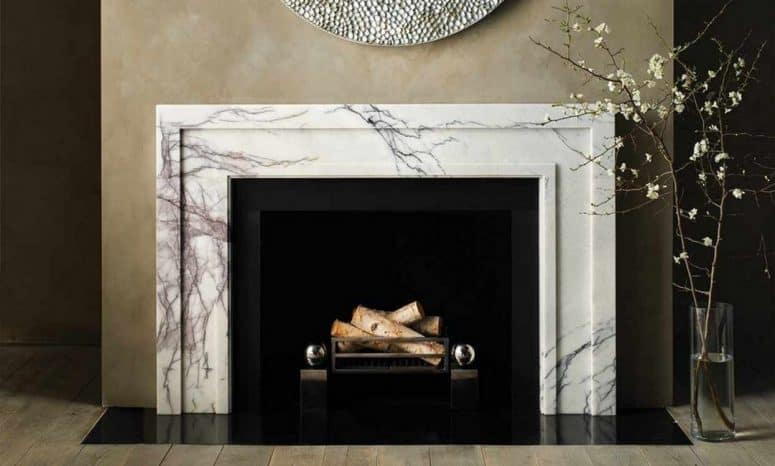 Modern Marble Mantel Fireplace