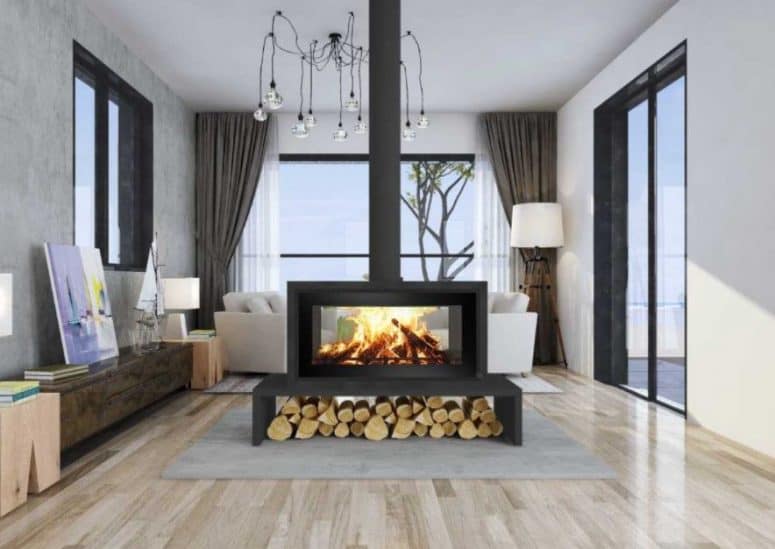 See Through Two Sided Fireplace