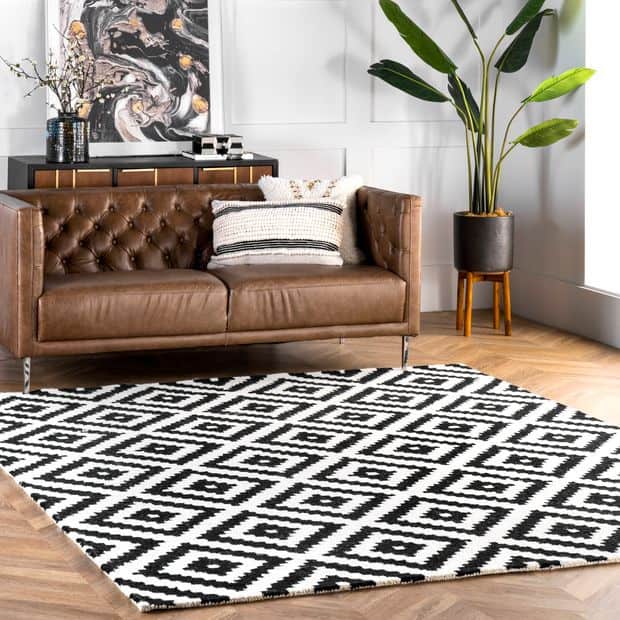 Black and White Area Rug