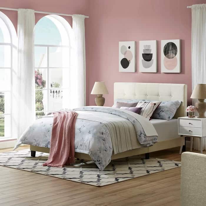 Pair Dusty Pink With Sheer White Curtains for an Elegant Room