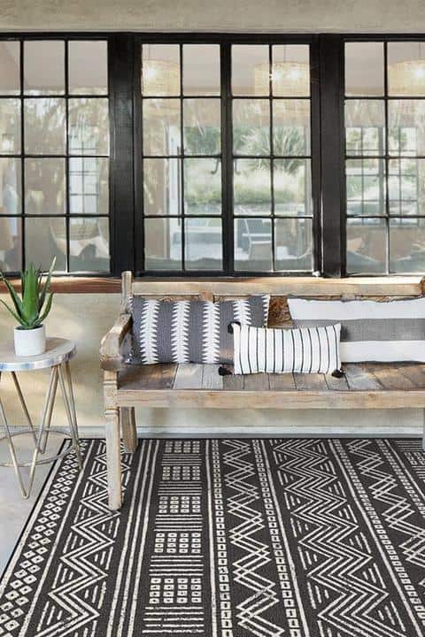 Outdoor Lama Black Rug