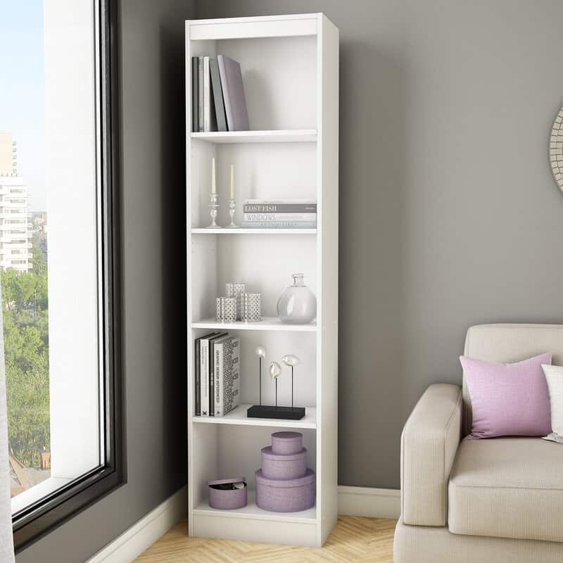 This Tall Narrow Bookcase Saves Space While Looking Stylish