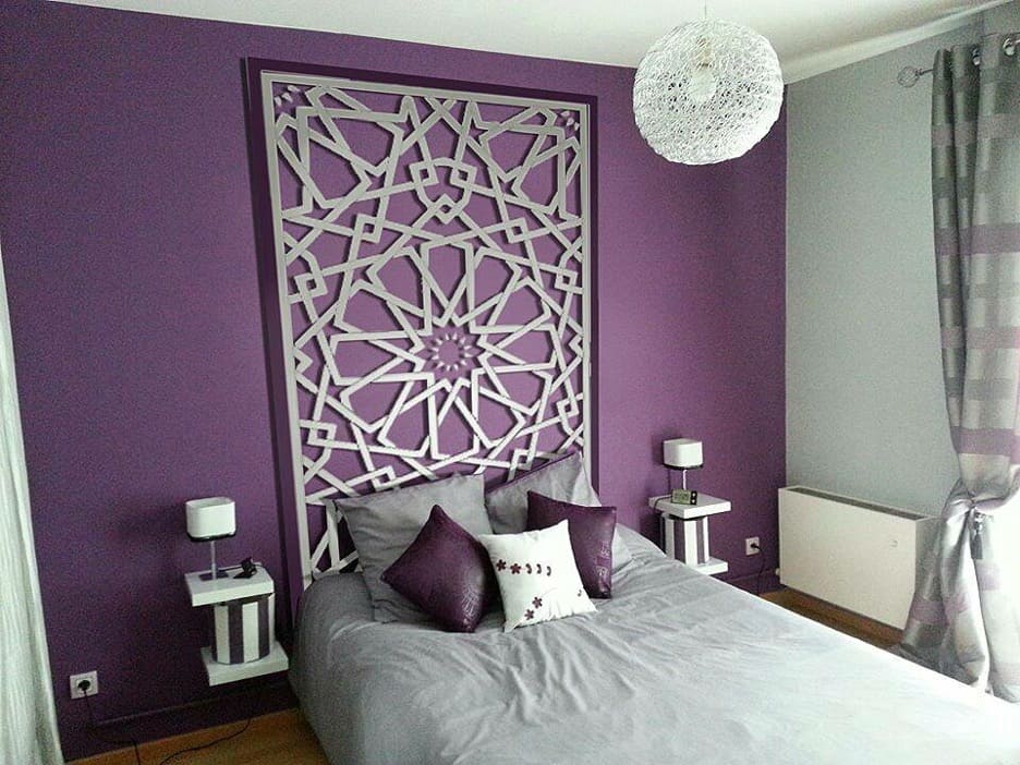 Hang Silver Curtains to Match a Purple Wall