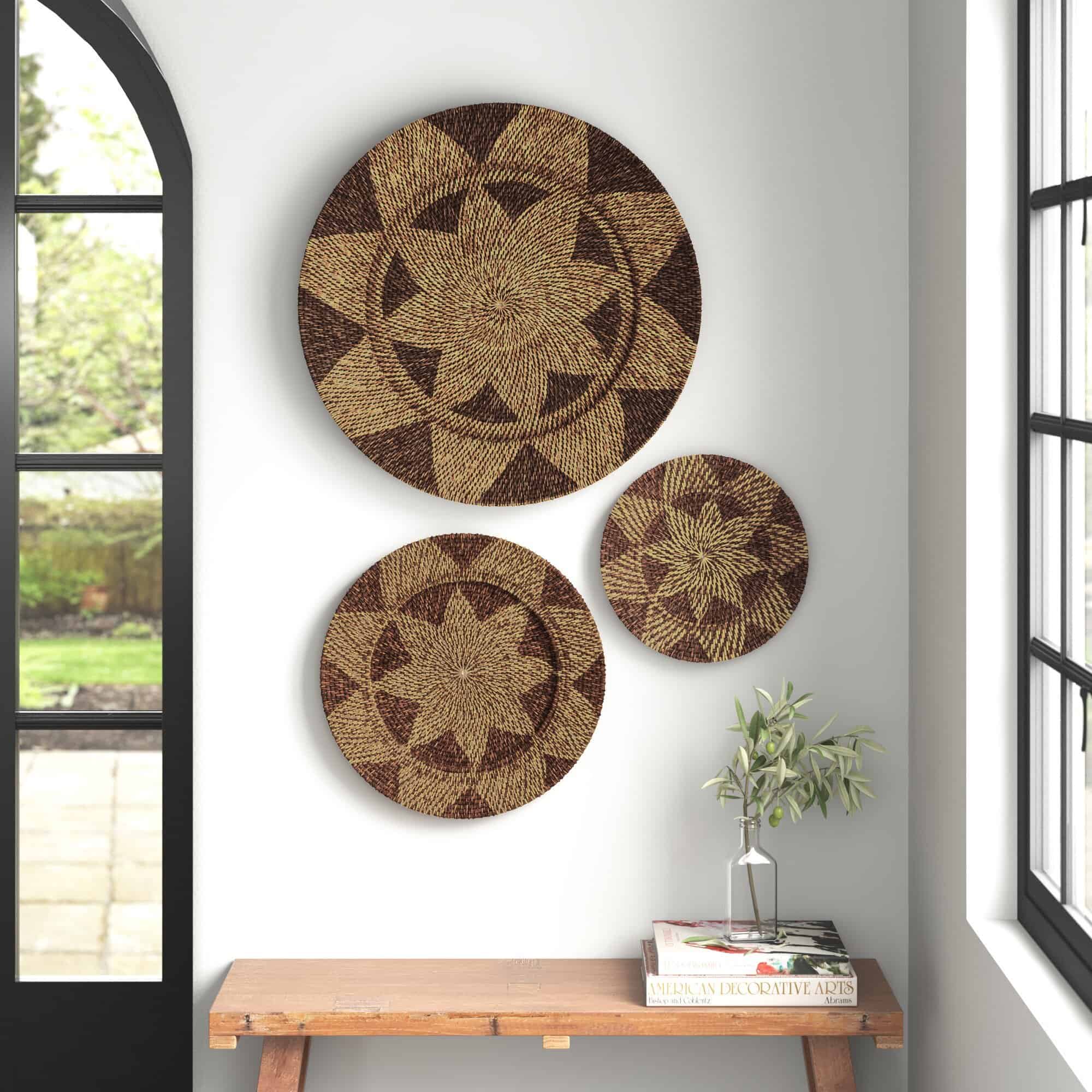Create Texture And Charm on Your Wall With Baskets