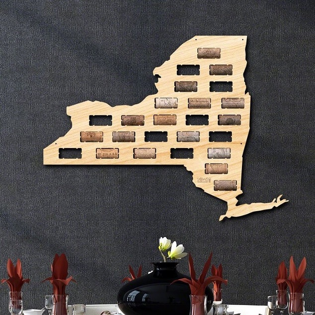Keep Your Wine Corks Safe with a Map-Shaped Cork Holder…