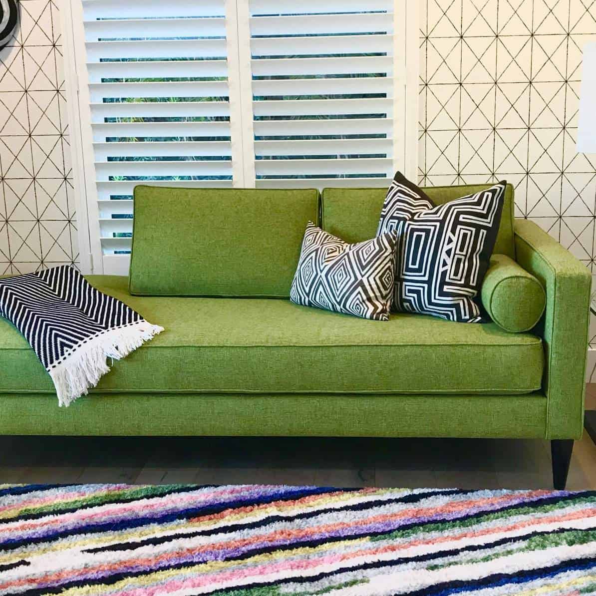 Black and White For an Olive Couch