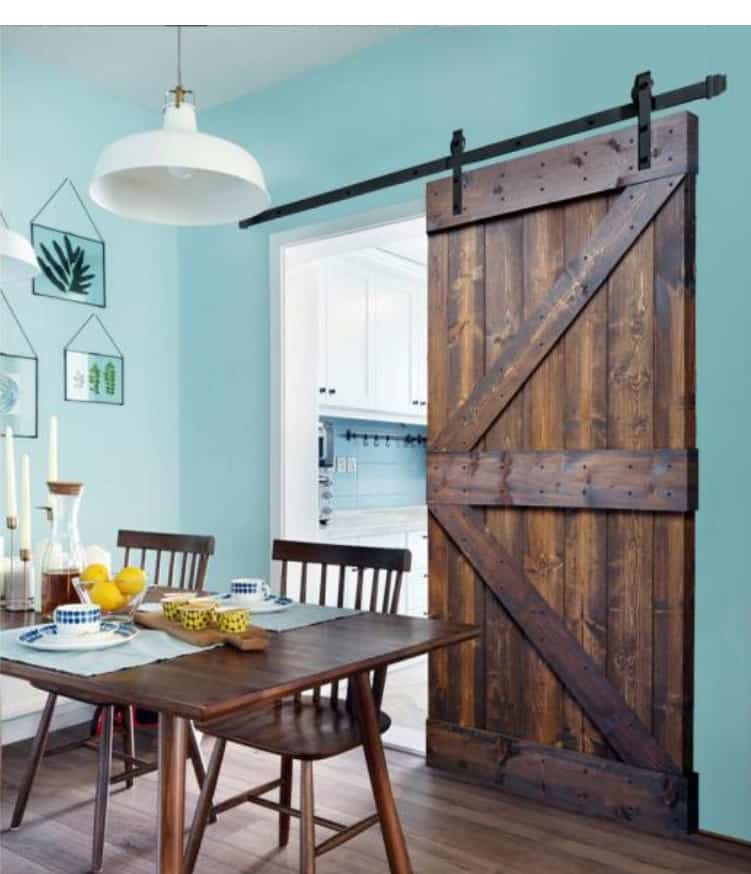 Keep It Simple With a Classic Walnut Barn Door