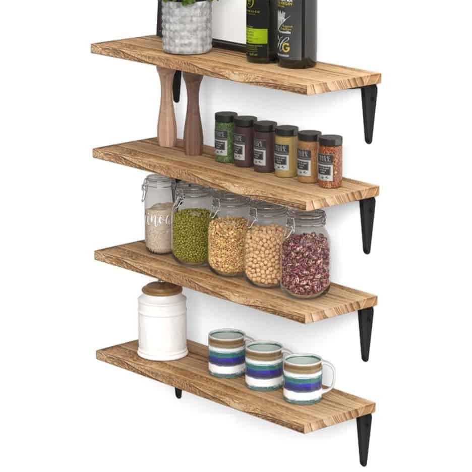 Install Multiple Wooden Shelves