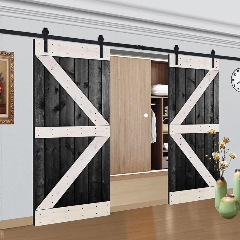 Add A Modern Flair With Black And White Barn Doors
