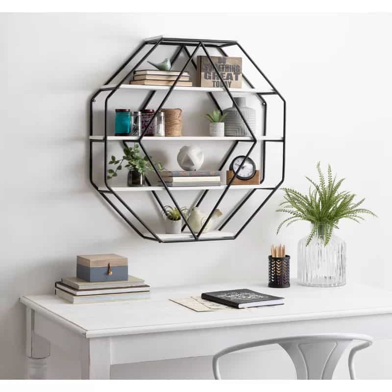 Make Your Industrial Room Look More Modern With Some Geometric Shelving