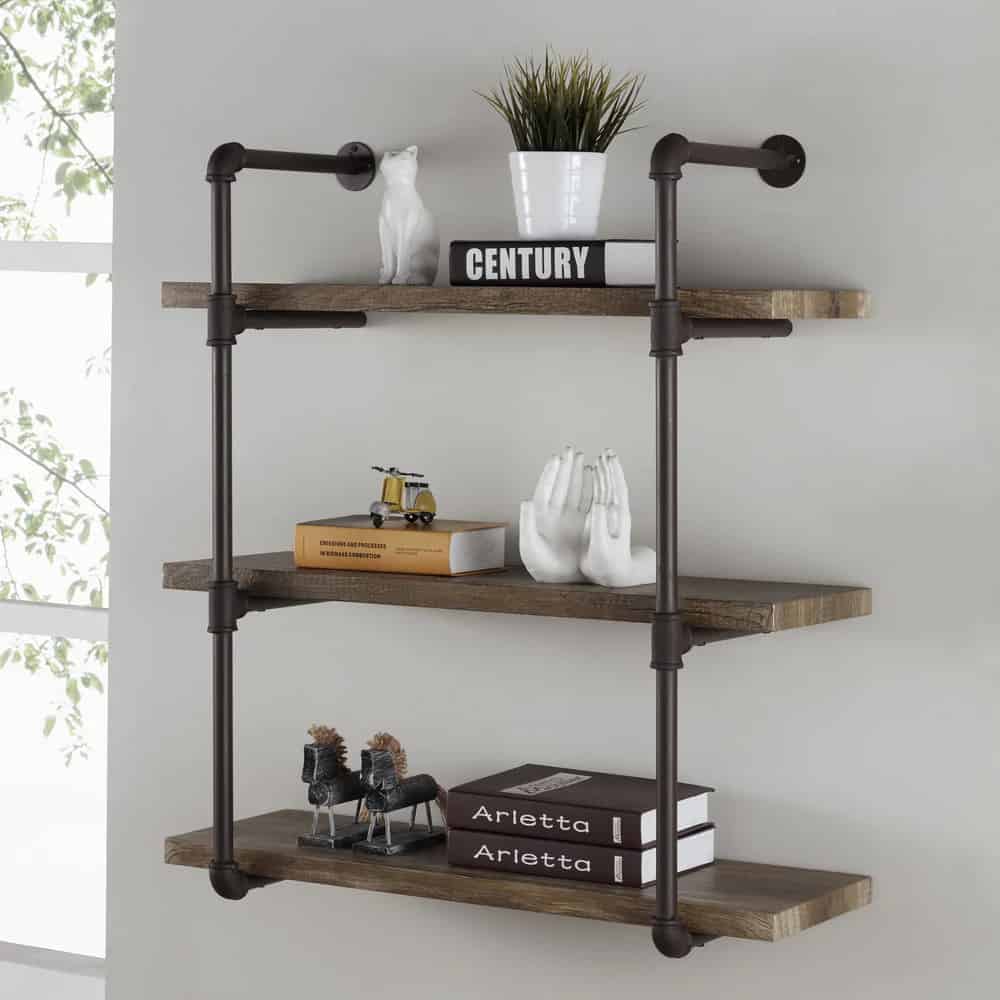 Add Three-tier Pipe Shelves for Design Versatility
