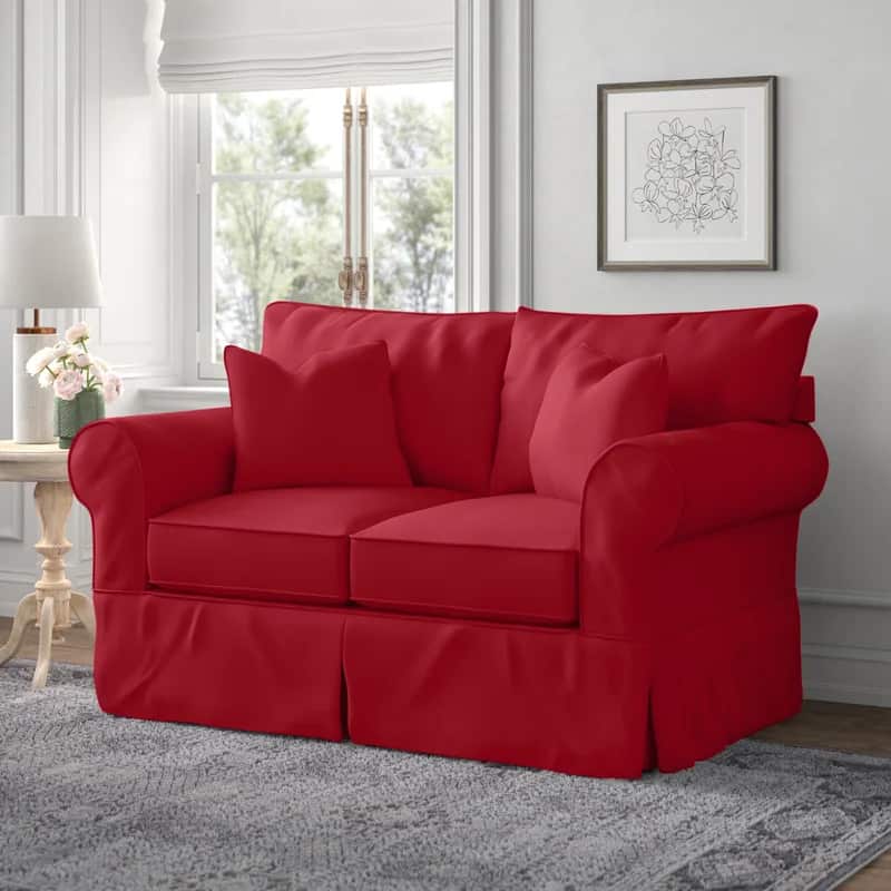 Add In A Bright Red Couch For A Splash Of Color