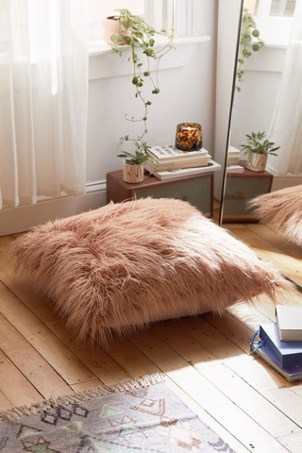 Decorate With A Faux Fur Floor Pillow