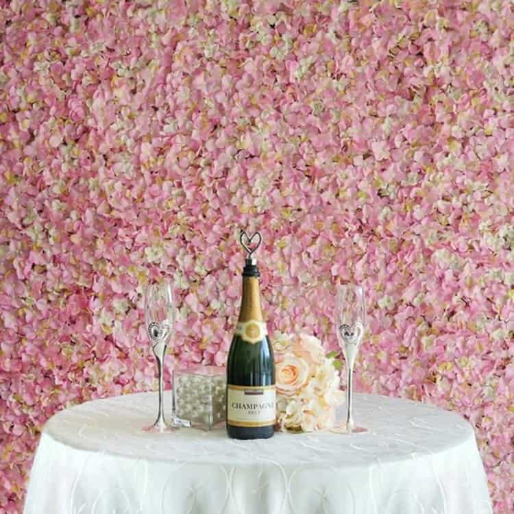 Go All Out with a Pink Hydrangea Wall