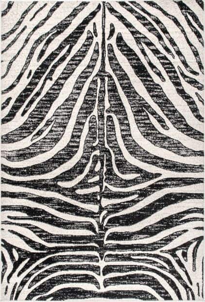 Black Zebra Stripes Area Rug