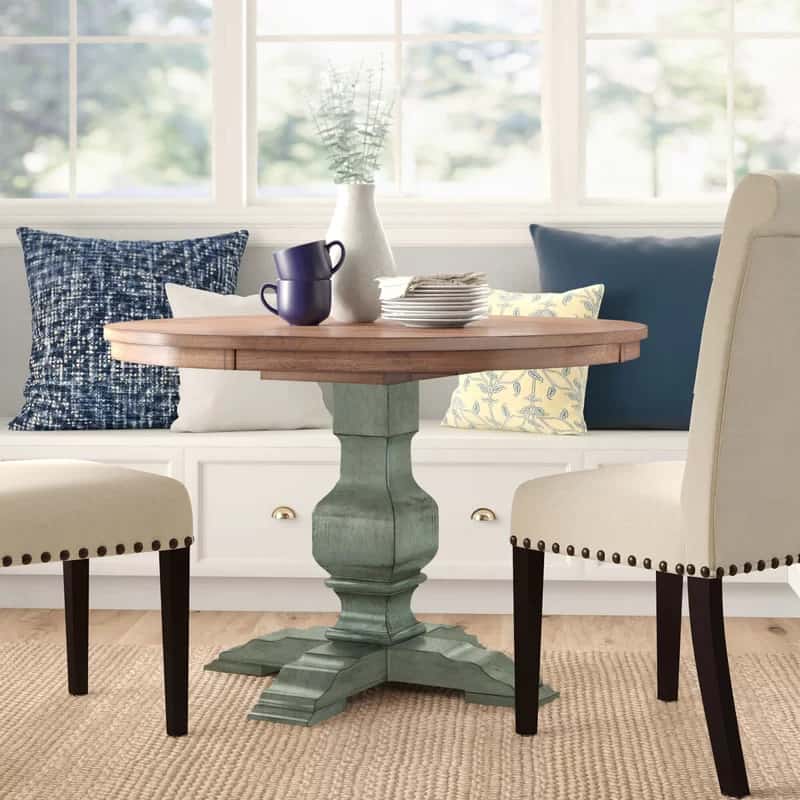 Add A Bit Of Color With A Blue And Brown Table