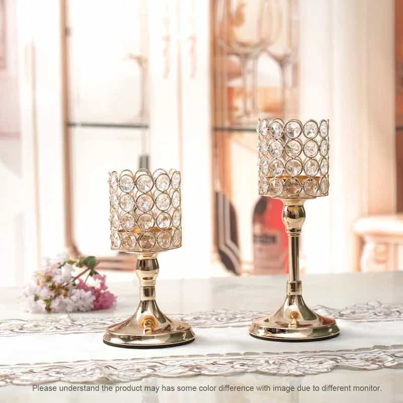 Go For A Glimmering Accent With A Golden Crystal Table Vase