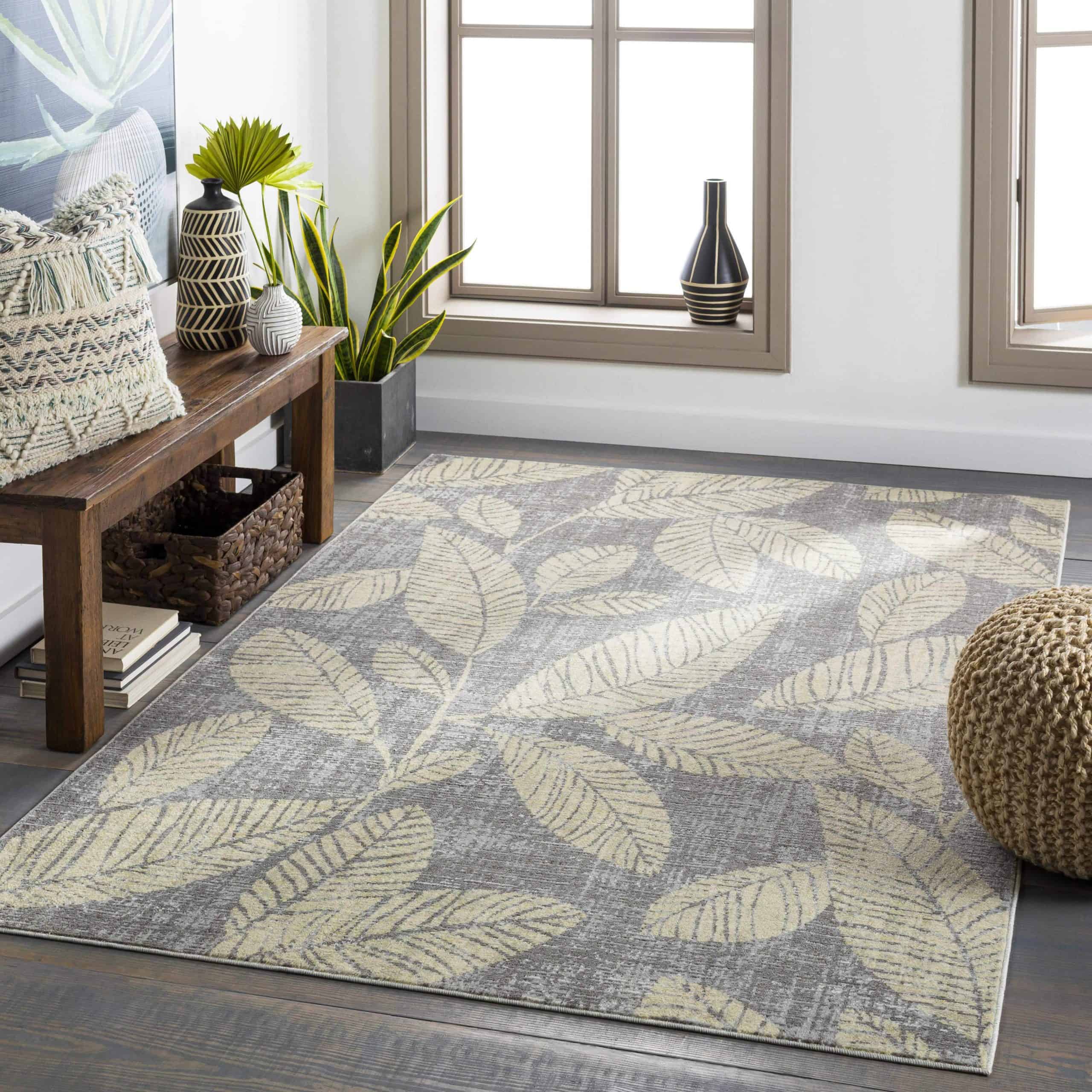 Gray And Mustard Snook Area Rug