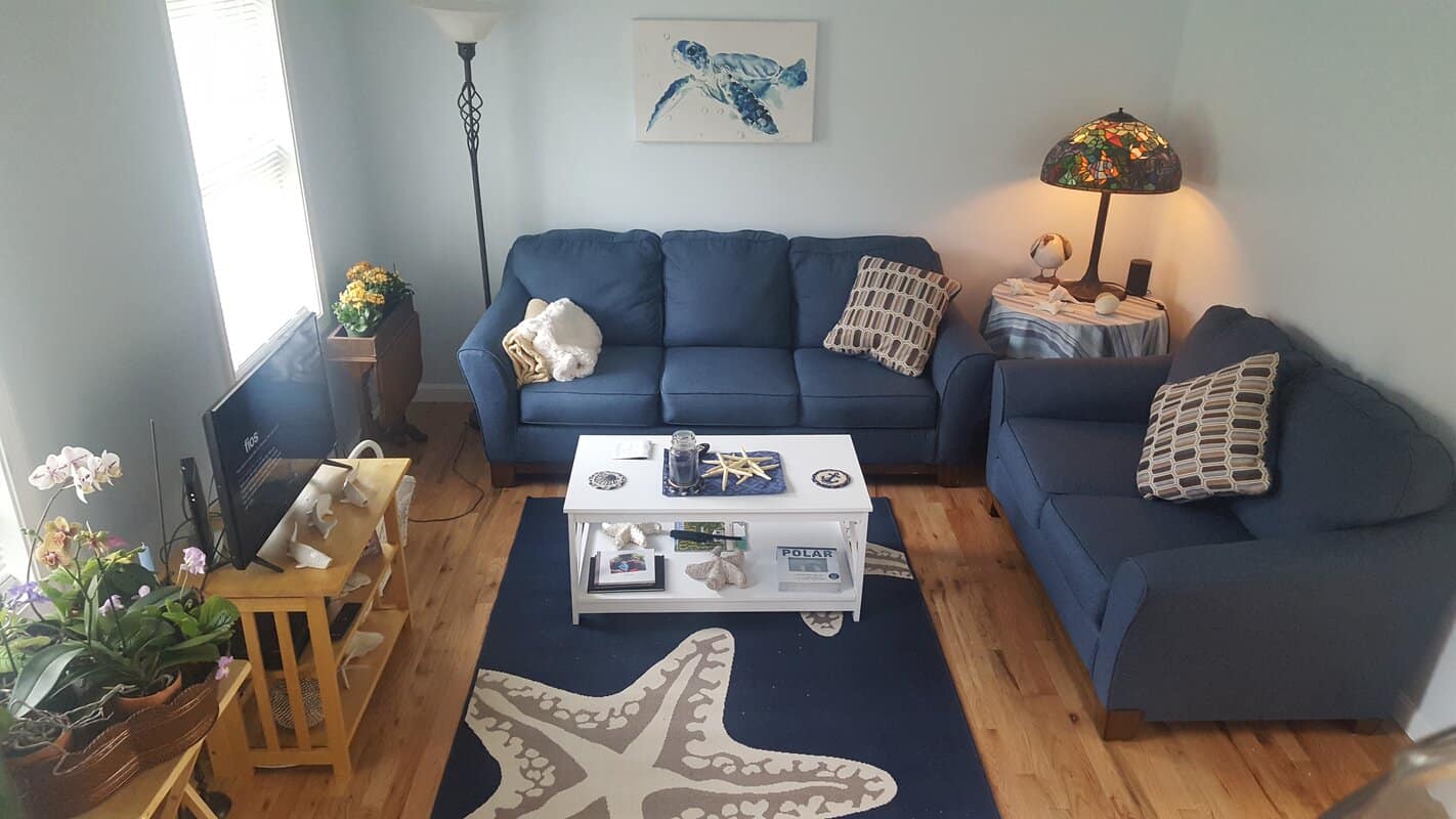 Navy Blue Starfish Rug