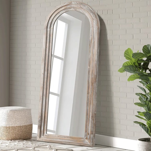 Try A Distressed Wood Entryway Mirror