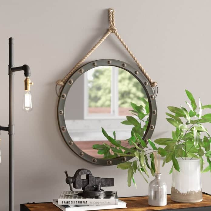 Add An Industrial Flair With This Small Entryway Mirror