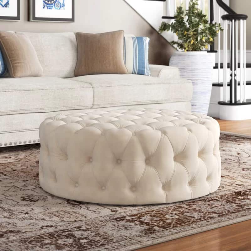 Add A Tufted Ottoman To Round Out Your Button Tufted Furniture Set