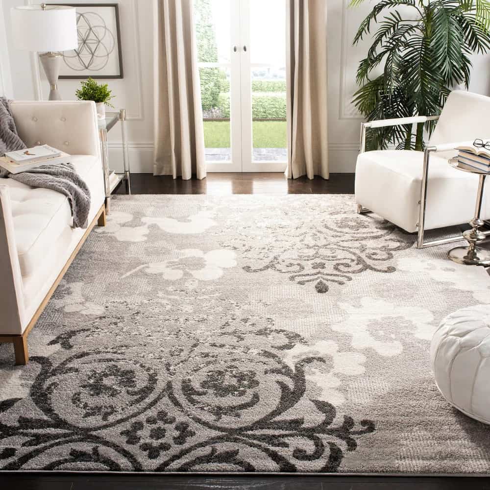 Use A Damask Area Rug For Some Added Elegance