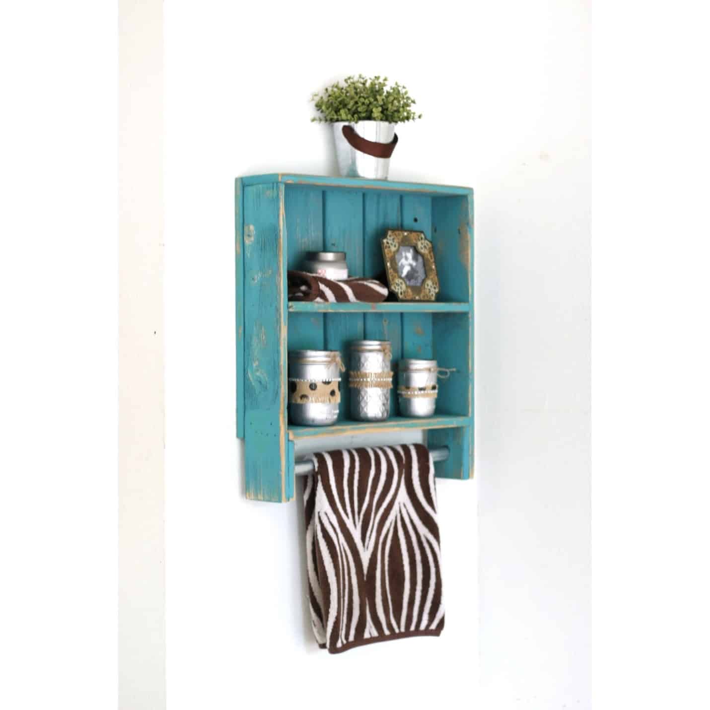 Decorate With A Reclaimed Wood Toiletry Rack (With Towel Bar)