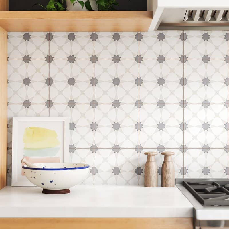 Geometric Patterned Backsplash Tile