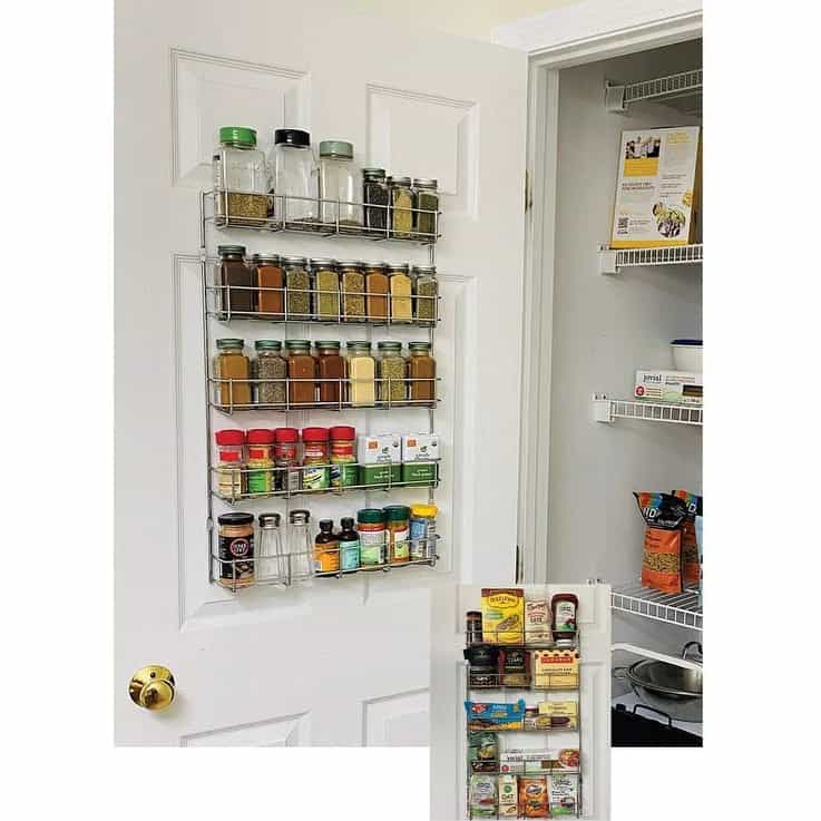 Use a Spice Rack as an On-the-Door Storage Option