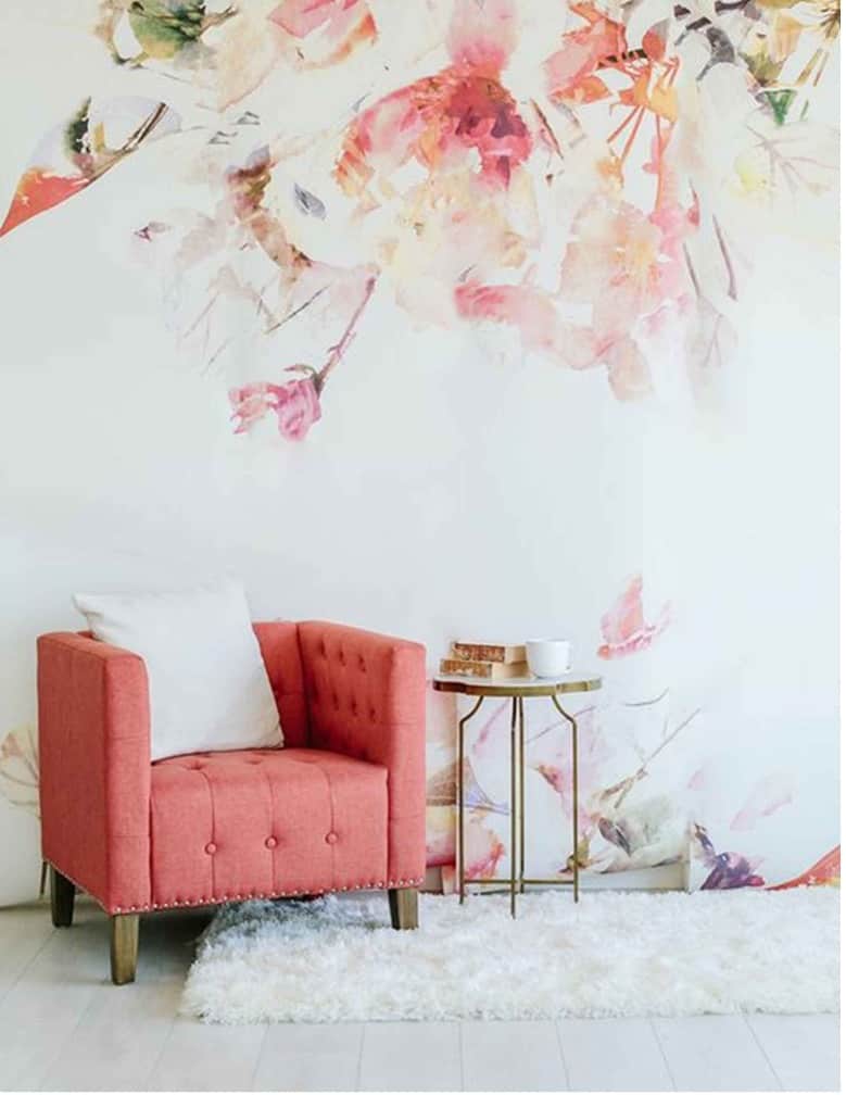 Try Some Watercolor Floral Wall Decals For The Living Room
