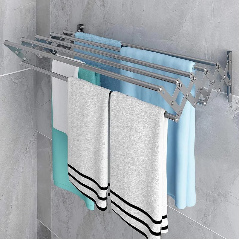 Use A Retractable Drying Rack To Save Space