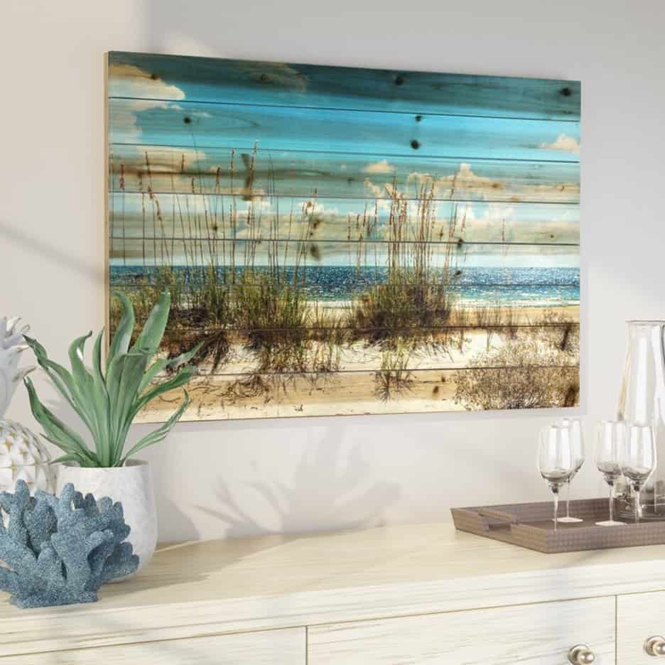 Hang Up A Wooden Beach Painting