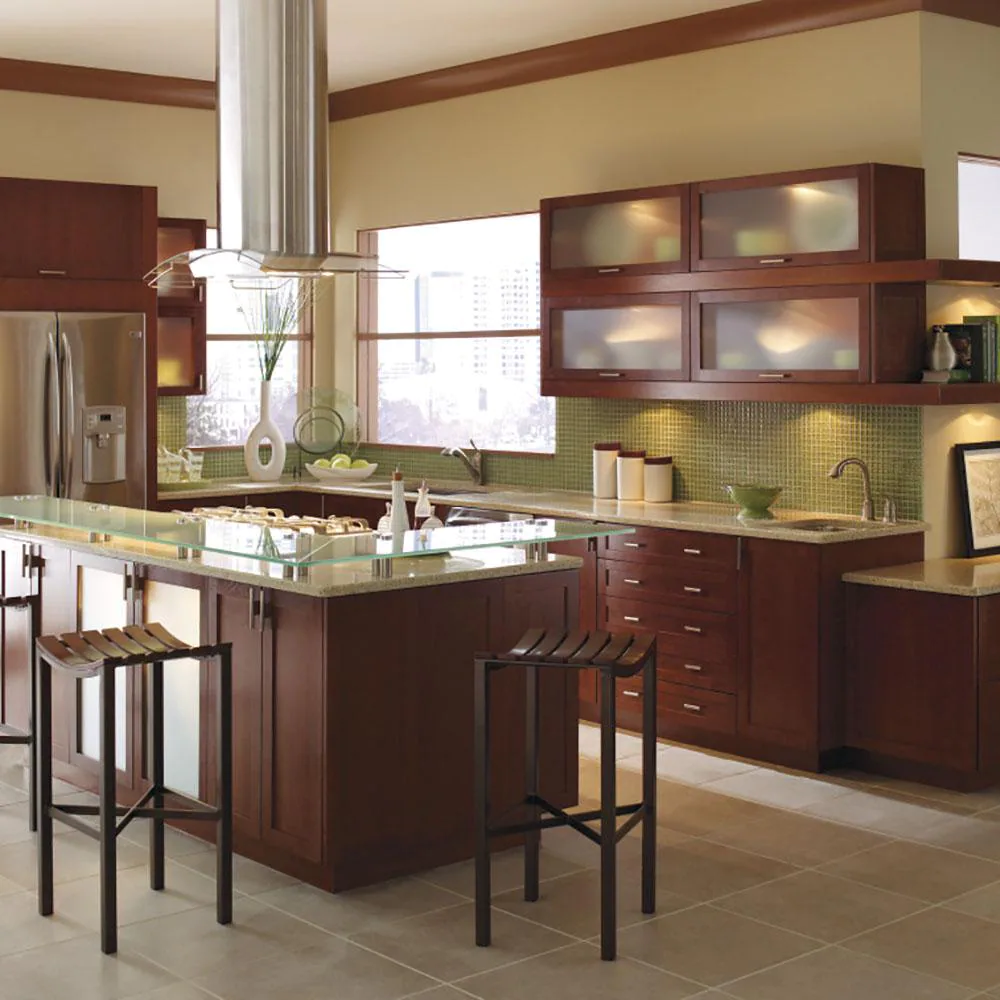 Dark Brown Cabinets With Gray Floors